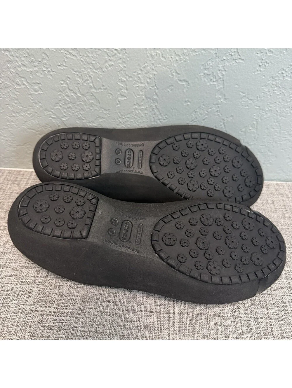 Crocs Shoes Womens Sz 8 Black Nanook Fuzz Collection Lined Ballet Flats Loafers